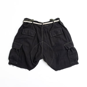 RILEY VINTAGE Black Patched Up Cargo Shorts ships within 2 weeks