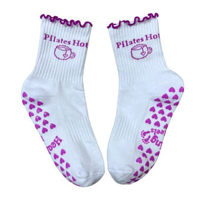 SINGER22 Exclusive Healing Heels Pilates Hot Tea Ruffle Socks