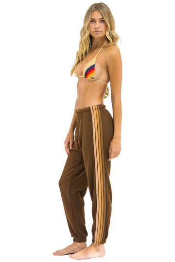 Aviator Nation 5 Stripe Sweatpants in CHOCOLATE/ESPRESSO