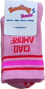 SINGER22 Exclusive Healing Heels Ciao Amore Pink Pilates Socks