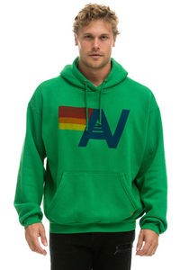 AVIATOR NATION UNISEX LOGO PULLOVER RELAXED HOODIE - KELLY GREEN