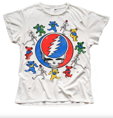 MADEWORN The Grateful Dead Vintage White Crew Tee