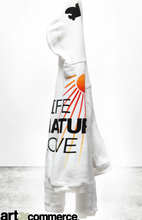 Load image into Gallery viewer, FREE CITY CIRCA'99 LIFENATURELOVE POLYBLEND FLUFF UNISEX ZIP HOODIE - WHITE OUT