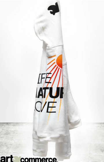 FREE CITY CIRCA'99 LIFENATURELOVE POLYBLEND FLUFF UNISEX ZIP HOODIE - WHITE OUT