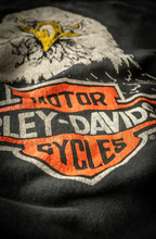 Load image into Gallery viewer, MADEWORN HARLEY DAVIDSON EAGLE UNISEX CLASSIC CREW SWEATSHIRT IN COAL