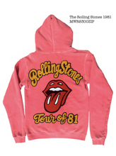 Load image into Gallery viewer, MADEWORN THE ROLLING STONES ZIP FLEECE HOODIE IN CHERRY