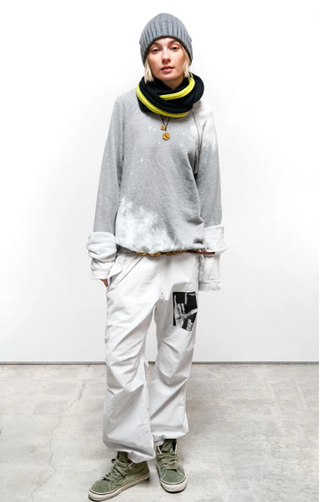 FREE CITY Lucky Rabbits Sweatshirt in HEATHER BLEACHOUT