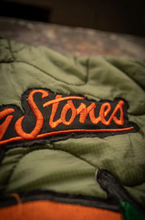 Load image into Gallery viewer, MADEWORN ROLLING STONES LINER JACKET IN WASHED ARMY