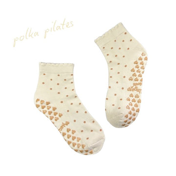 SINGER22 Exclusive Healing Heels Polka Pilates Nude Socks