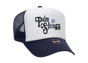 Limited Edition Unisex Palm Springs Trucker Hat In Navy/White SINGER22 Exclusive