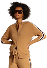 Load image into Gallery viewer, Minnie Rose Cashmere Sport Rib Stripe Track Zip Jacket