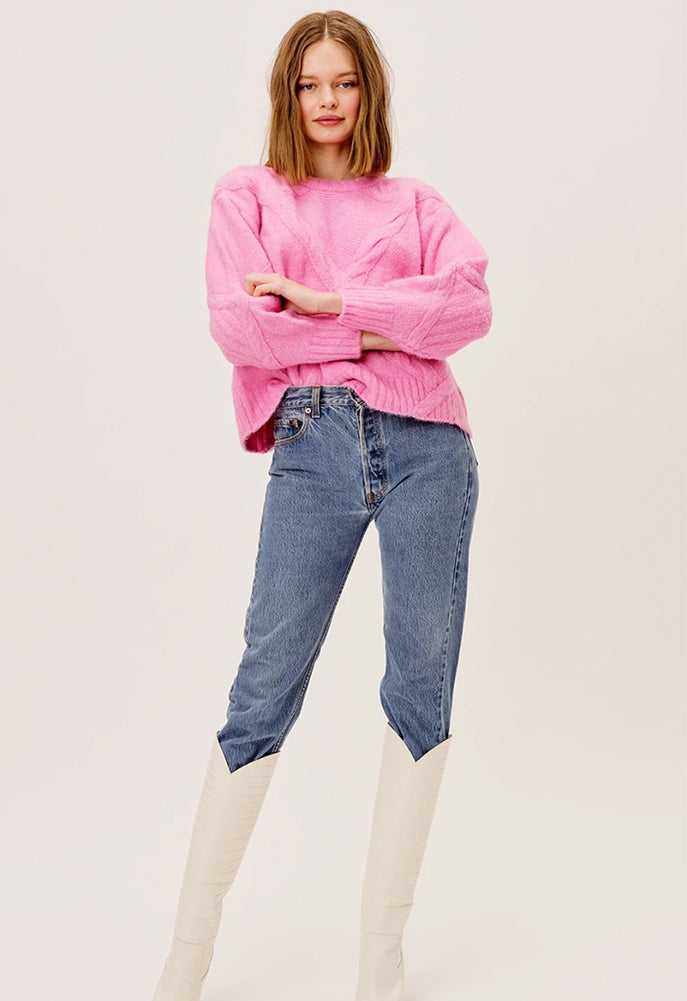 ★CARLYN★ Bake H72102010_Lavender For Love & Lemons Carly Sweater in Pink – SINGER22