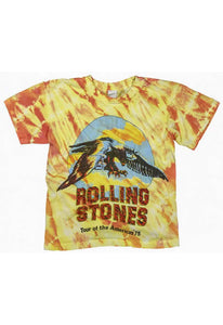 MadeWorn Rolling Stones Tour Of The Americas '75 Tie Dye Crop Tee