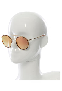 Ray-Ban 51mm Mirrored Round Double Bridge Sunglasses