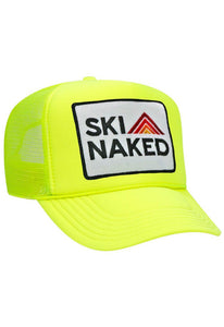 Aviator Nation Ski Naked Trucker Hat in Neon Yellow