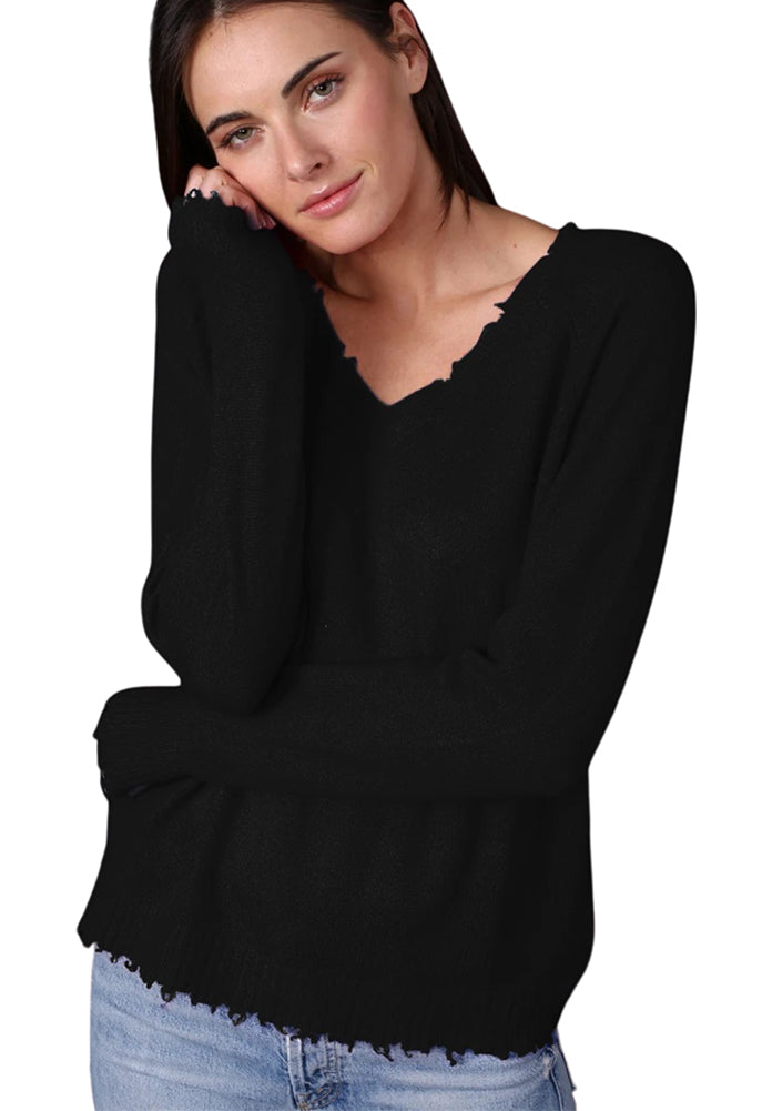 Minnie rose distressed clearance cashmere sweater