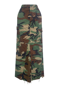 RILEY VINTAGE MAXI SLIT CAMO SKIRT ships within 2 weeks