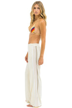 Load image into Gallery viewer, AVIATOR NATION WIDE LEG 5 STRIPE POCKET SWEATPANTS - VINTAGE WHITE/WHITE GREY