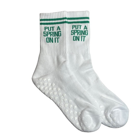 SINGER22 Exclusive Healing Heels Put A Spring On It Pilates Socks