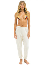 Load image into Gallery viewer, Aviator Nation 5 Stripe Sweatpants in VINTAGE WHITE/GREY