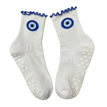 Load image into Gallery viewer, SINGER22 Exclusive Healing Heels Evil Eye Ruffle Socks