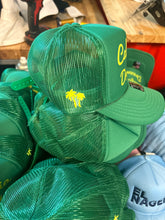 Load image into Gallery viewer, SINGER22 Exclusive California Dreamin’ Green/Neon Yellow Trucker Hat  with embroidery on sides and back