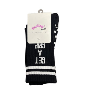 SINGER22 Exclusive Healing Heels Get A Grip Pilates Socks