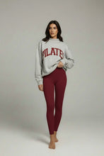 Load image into Gallery viewer, Healing Heels Reversible Pilates / Yoga Sweatshirt in Heather Grey/Burgundy