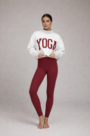 Healing Heels Reversible Pilates / Yoga Sweatshirt in Heather Grey/Burgundy