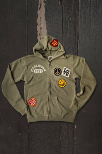 MADEWORN 1971 ZIP HOODIE IN FATIGUE