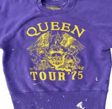Load image into Gallery viewer, MADEWORN QUEEN TOUR &#39;75 CREW FLEECE IN PURPLE