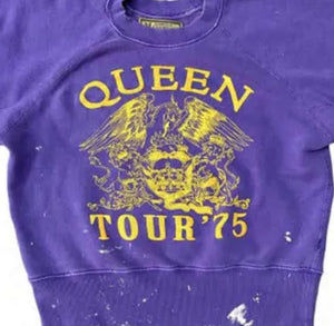 MADEWORN QUEEN TOUR '75 CREW FLEECE IN PURPLE