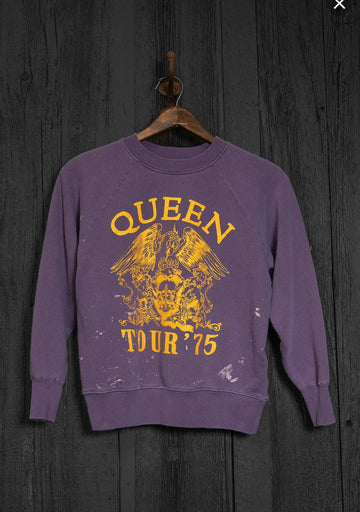 MADEWORN QUEEN TOUR '75 CREW FLEECE IN PURPLE