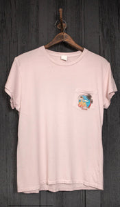 MADEWORN BEACH BOYS POCKET TEE IN DUSTY PINK