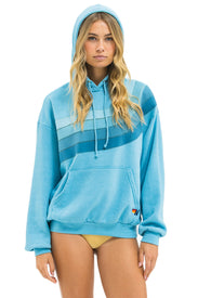 AVIATOR NATION WAVE STRIPE 4 PULLOVER HOODIE RELAXED - AQUAMARINE // AQUA