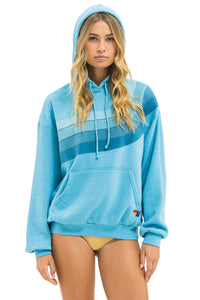 AVIATOR NATION WAVE STRIPE 4 PULLOVER HOODIE RELAXED - AQUAMARINE // AQUA