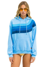 Load image into Gallery viewer, AVIATOR NATION WAVE STRIPE 4 PULLOVER UNISEX HOODIE RELAXED -SKY // BLUE