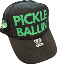 Load image into Gallery viewer, Exclusive SINGER22 Limited Edition Pickle Ballin&#39; Trucker Hat in 6 colorways w Side Embroidered Raquets and Ball