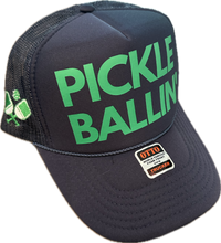 Load image into Gallery viewer, Exclusive SINGER22 Limited Edition Pickle Ballin&#39; Trucker Hat in 6 colorways w Side Embroidered Raquets and Ball