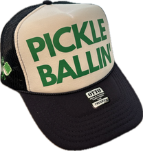 Load image into Gallery viewer, Exclusive SINGER22 Limited Edition Pickle Ballin&#39; Trucker Hat in 6 colorways w Side Embroidered Raquets and Ball