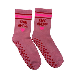 SINGER22 Exclusive Healing Heels Ciao Amore Pink Pilates Socks