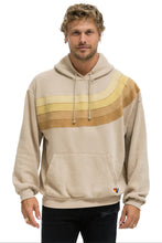 Load image into Gallery viewer, AVIATOR NATION WAVE STRIPE 4 PULLOVER UNISEX HOODIE RELAXED -SAND/SAND