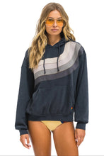 Load image into Gallery viewer, AVIATOR NATION WAVE STRIPE 4 PULLOVER UNISEX HOODIE RELAXED - CHARCOAL/CHARCOAL