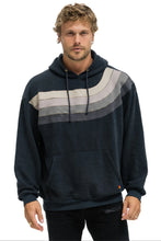 Load image into Gallery viewer, AVIATOR NATION WAVE STRIPE 4 PULLOVER UNISEX HOODIE RELAXED - CHARCOAL/CHARCOAL