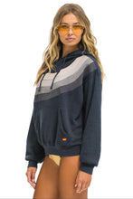 Load image into Gallery viewer, AVIATOR NATION WAVE STRIPE 4 PULLOVER UNISEX HOODIE RELAXED - CHARCOAL/CHARCOAL