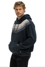 Load image into Gallery viewer, AVIATOR NATION WAVE STRIPE 4 PULLOVER UNISEX HOODIE RELAXED - CHARCOAL/CHARCOAL