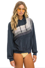 Load image into Gallery viewer, AVIATOR NATION WAVE STRIPE 4 PULLOVER UNISEX HOODIE RELAXED - CHARCOAL/CHARCOAL