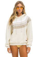 Load image into Gallery viewer, AVIATOR NATION WAVE STRIPE 4 PULLOVER UNISEX HOODIE RELAXED -VINTAGE WHITE/VINTAGE WHITE