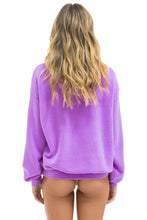 Load image into Gallery viewer, AVIATOR NATION UNISEX CROSS STRIPE PULLOVER UNISEX HOODIE RELAXED -NEON PURPLE