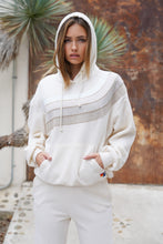 Load image into Gallery viewer, AVIATOR NATION WAVE STRIPE 4 PULLOVER UNISEX HOODIE RELAXED -VINTAGE WHITE/VINTAGE WHITE
